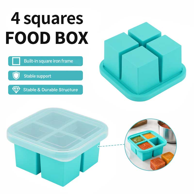 Meal Prep Soup - Silicone 4-Compartment Food Storage Box with