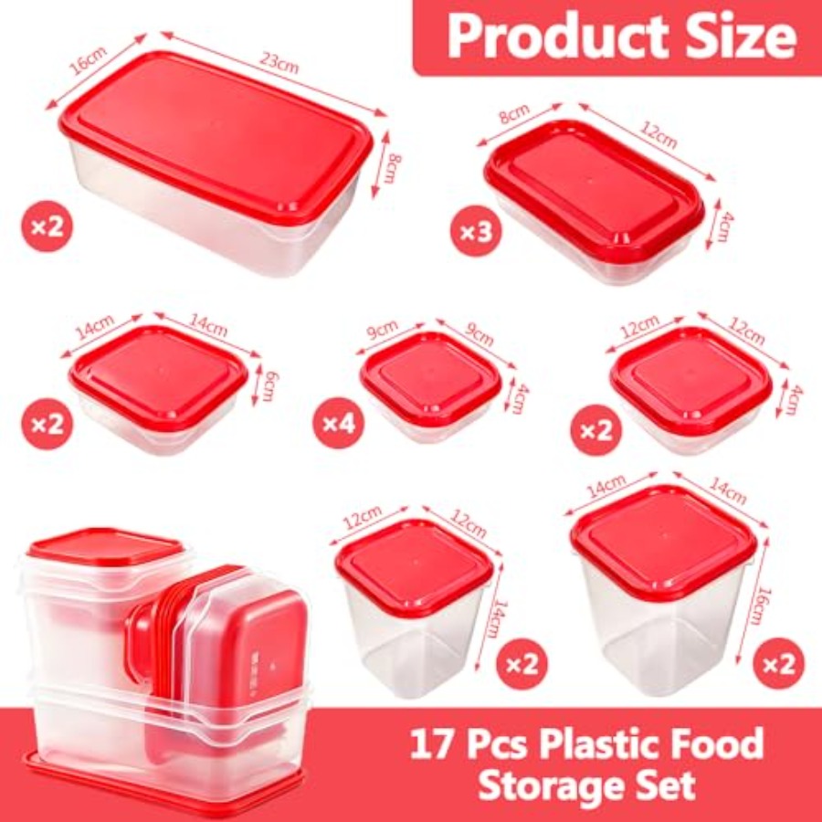17Pcs Plastic Food Storage Set - огляд і ціна Meal Prep Usa
