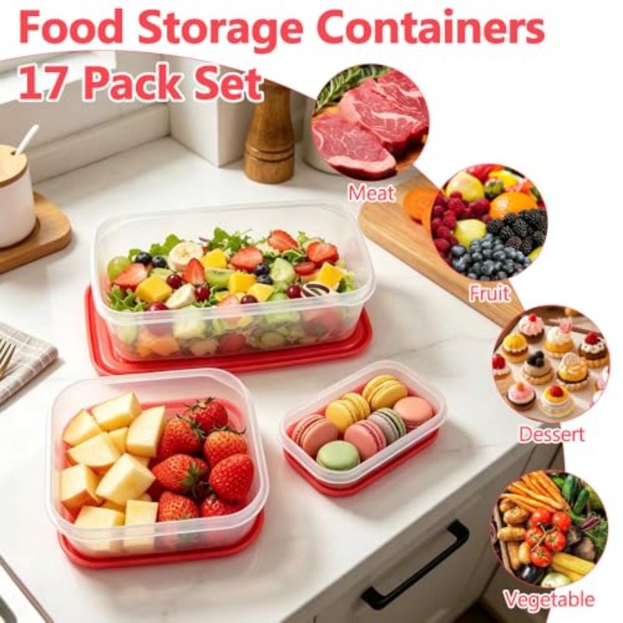 17Pcs Plastic Food Storage Set - огляд і ціна Meal Prep Usa