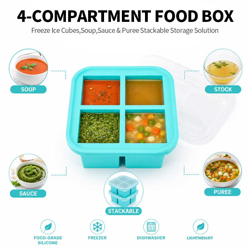 Silicone 4-Compartment Food St - огляд і ціна Meal Prep Soup
