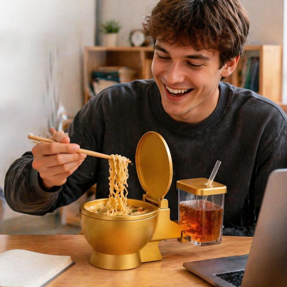 Toilet Shaped Ramen Bowl Set,  - огляд і ціна Meal Prep Soup